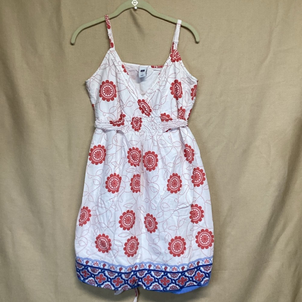 Gap Vintage Tie Back Lined Cotton Dress Sz L
